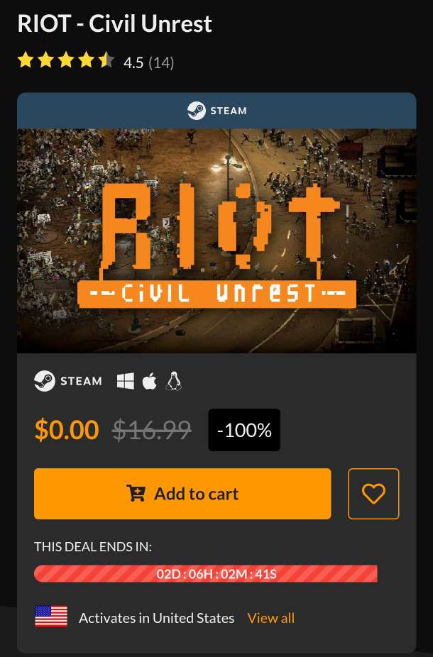 【已售罄】免费领取《RIOT》 第3张插图